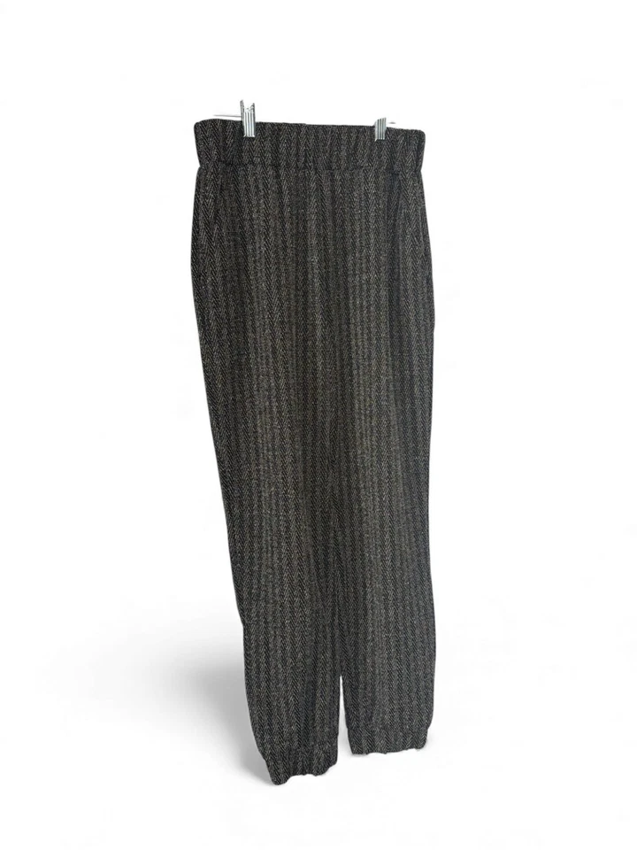 Pantalones para mujer estilo RD blanco y negro tejido cintura elástica sin esfuerzo talla M Foto 2 de 4