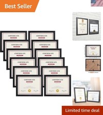 Black 8.5x11 Picture Frame Set of 12, Multi 8.5 x 11 Frames Bulk for Award Ce...