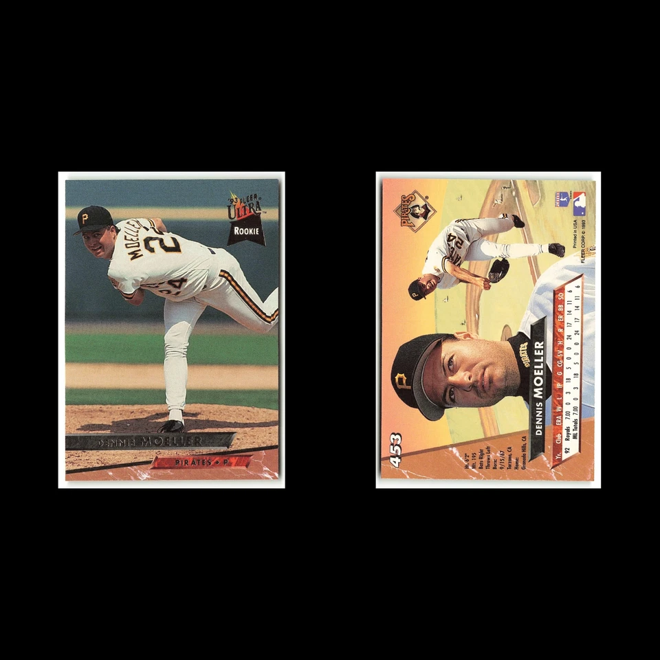 Dennis Moeller Rookie #453 1993 Fleer Ultra Pittsburgh Pirates Baseball Card MLB - Image 3 of 3