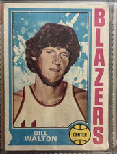 Topps 1974-75 Topps Bill Walton Portland Trail Blazers Rookie Card #39 Base Set. rookie card picture