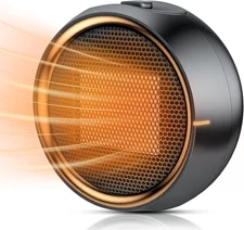 Space Heater, Portable Electric PTC Ceramic Heaters for Indoor Use, 2S Black New