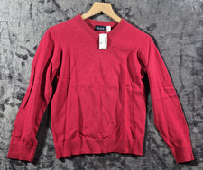 The Children's Place Boys V-Neck Sweater's L 10/12 Red 100 Cotton Solid
