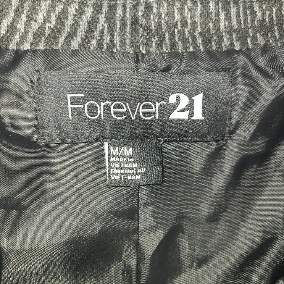 Chaqueta Blazer Forever 21 Rayas • Talla M • Usada en Excelente Condición • Elegante Textura Neutra Foto 3 de 4