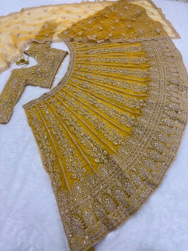 ROBE DE CRÉATEUR PAKISTANAISE LENGHA FÊTE DE MARIAGE INDIEN PORTER BOLLYWOOD FULLSTITCHE - Photo 7/7