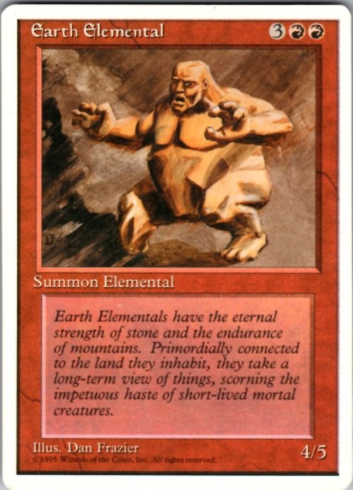 Earth Elemental Uncommon Fourth Edition Magic: The Gathering Lightly Played