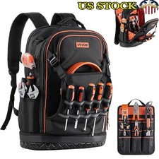 Durable Tool Backpack 65 Pockets Ergonomic Heavy Duty Waterproof Jobsite Bag New