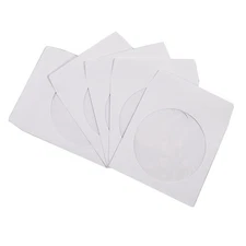 100 Pack Maxtek Premium Thick White Paper CD DVD Sleeves Envelope with Window...