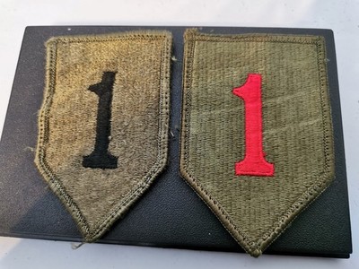 2 alte Aufnäher Patch USA Abzeichen 1st Division BIG RED ONE