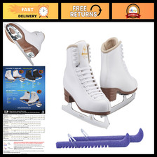 Women's  Girls' Figure Ice Skates - Excel White, Improved 2019 Model  Skate Gu