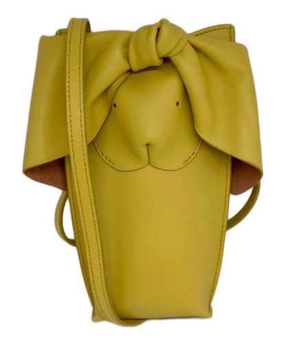 LOEWE Bunny Leather Shoulder Crossbody Pouch  Mini Bag Anagram logo Yellow Japan