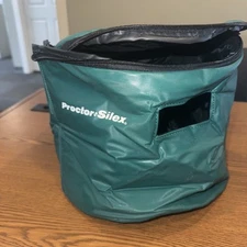 Proctor Silex Pot Stoneware Cooker Insulated Zippered Cover Green Round 11"×9.5"