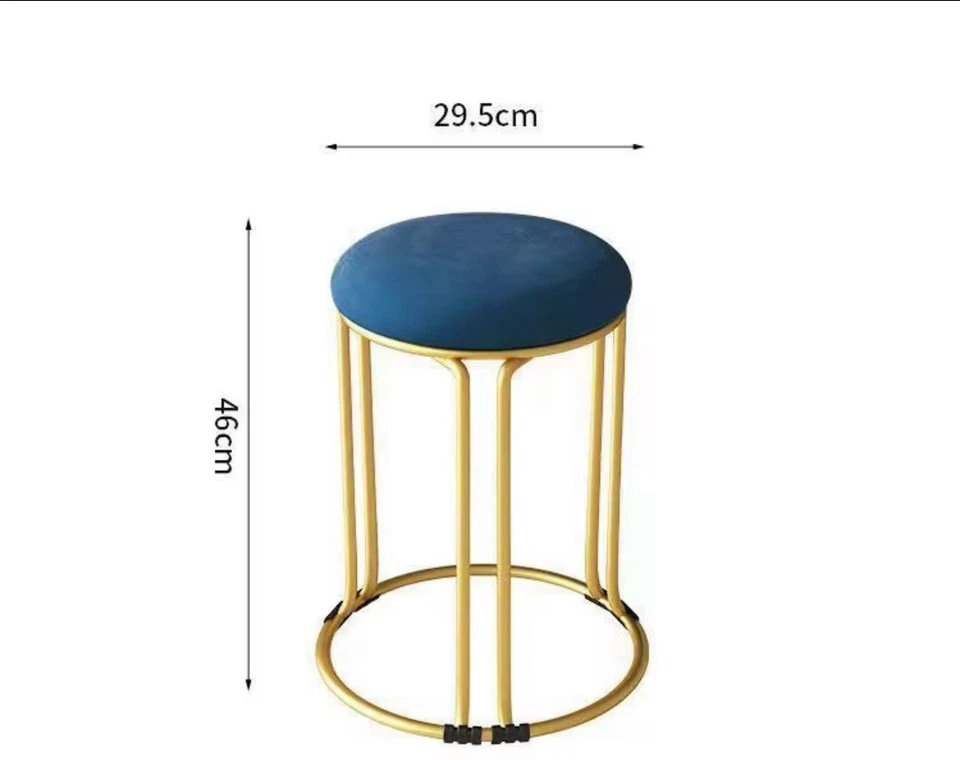 Velvet Stool Dining Chair, Stackable Space saving vanity make up stool Bedroom - Image 3 of 4