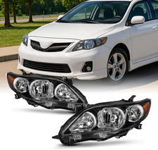 - for Black Bezel 2011-2013 Toyota Corolla Headlights Front Lamps Direct Replace
