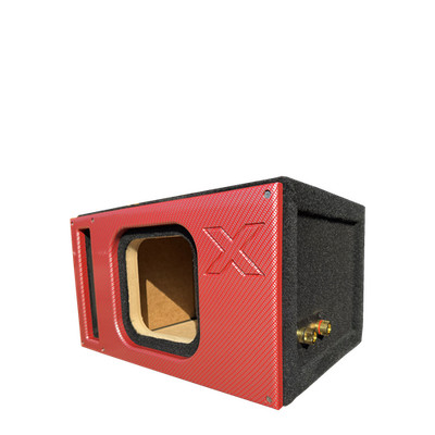 8'' Single SOLO X Single Vented -Red- ALL 1'' MDF, Premium Faceplate, Supreme Term