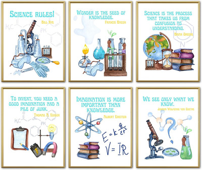 6 Science Posters for Classroom   Inspirational and Educational STEM Decor for E