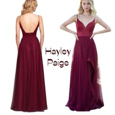 Hayley Paige Burgundy Maxi Dress Size 10