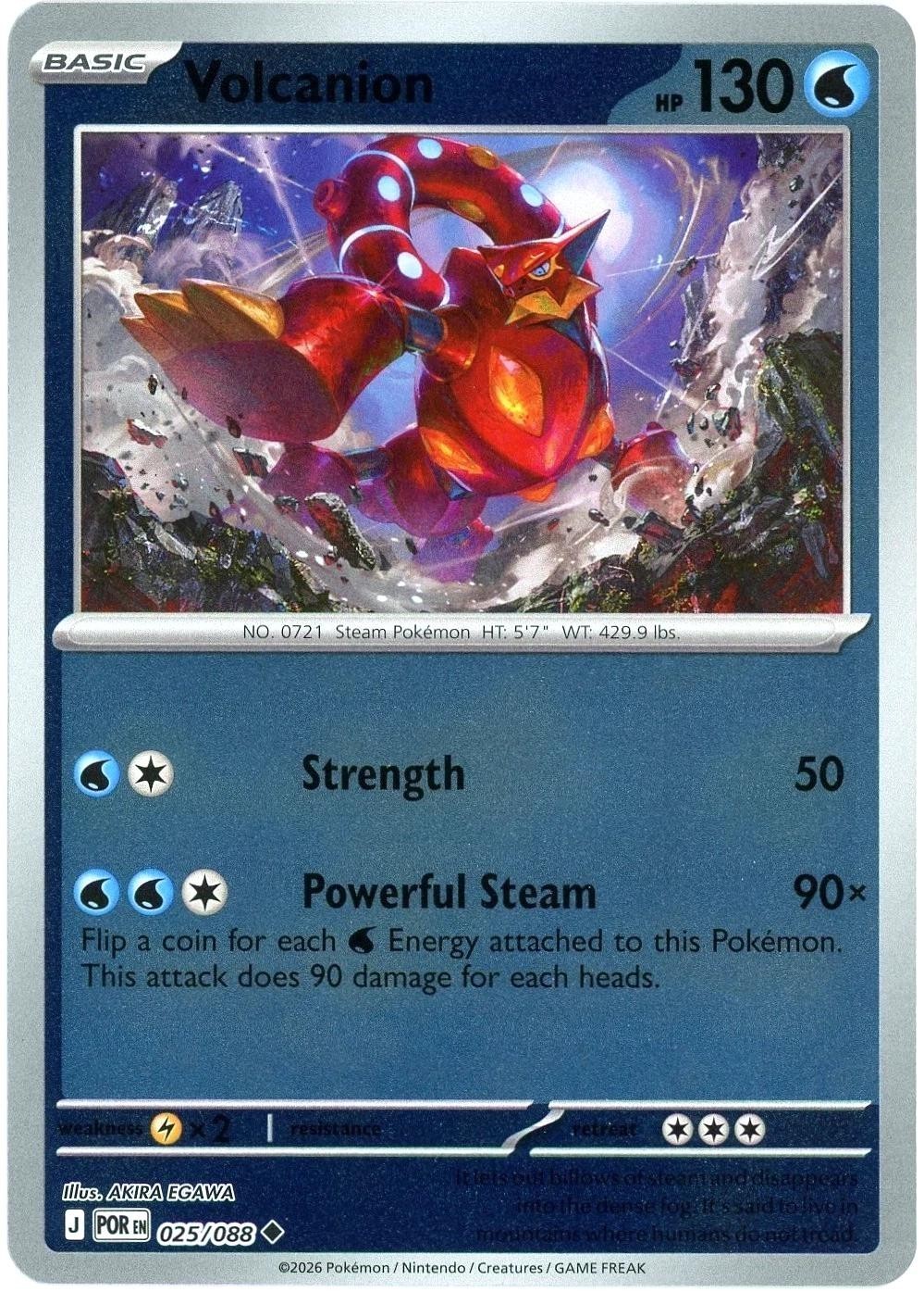 Volcanion [Reverse Holo] #25 Pokemon Perfect Order