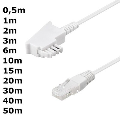 DSL Router Kabel für Fritz Easy Box Speedport TAE Telefon Internet weiß Modem IP