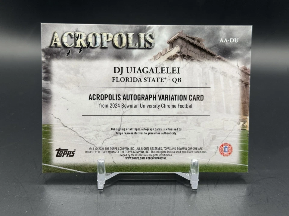 2024 Bowman University Chrome DJ Uiagalelei Acropolis Auto /99 Florida St #AA-DU - Image 2 of 2