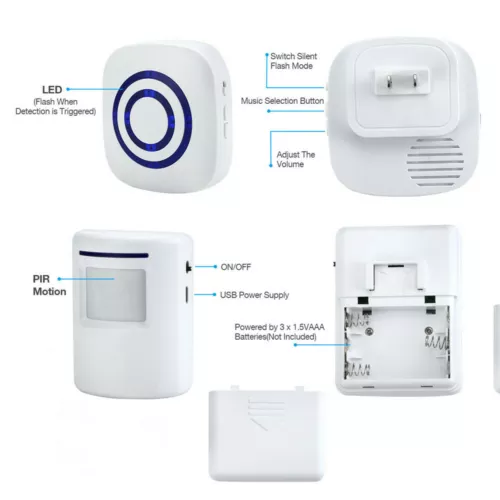 Wireless Entry Doorbell Motion Detector Sensor&Alarm Alert Easy Install AU STORE - Picture 3 of 14