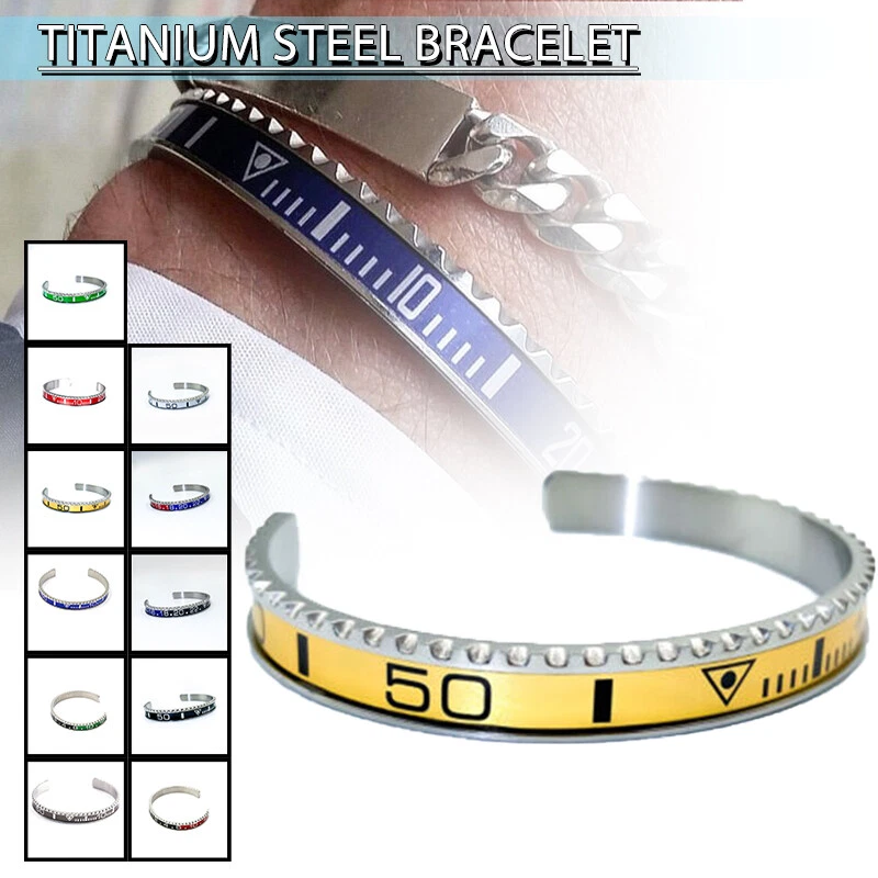 Women Men Speedometer Bracelet Stainless Steel Bangles Cuff Bangle