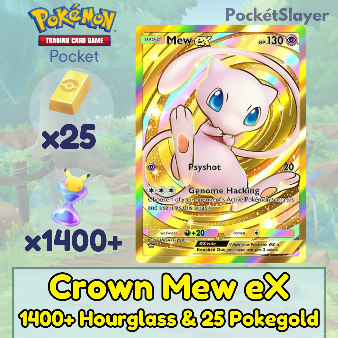 Pokemon TCG (Trading Card Game) Pocket With Crown 👑 Mew eX Pokemon TCG (Trading Card Game) Pocket With Crown 👑 Mew eX