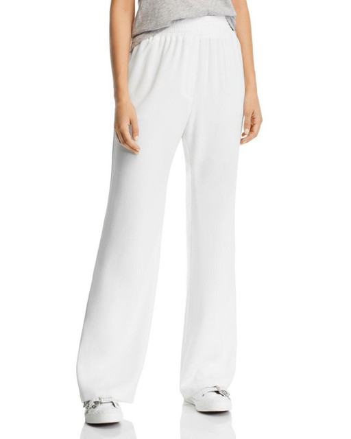 Aqua Womens Tonal White Wide Leg Track 