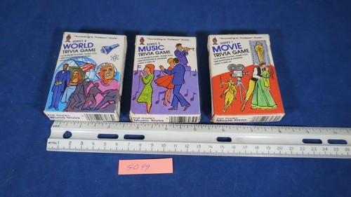Lot Of 6 1980s Hoyle Pocket Trivia Cards Series Travel Game music world movies - Picture 5 of 5