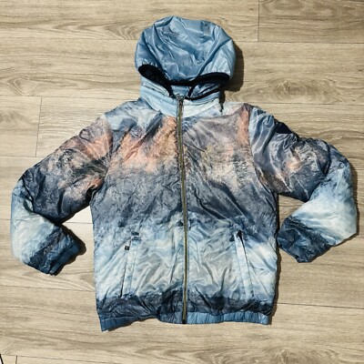 Guess Men Puffer Water Resistant Down proof Windproof  Blue Jacket Size M