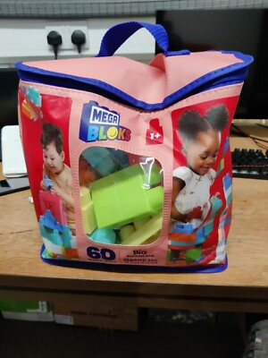 Mega Bloks 60 pcs Big Building Bag Pink 727523231956 UK