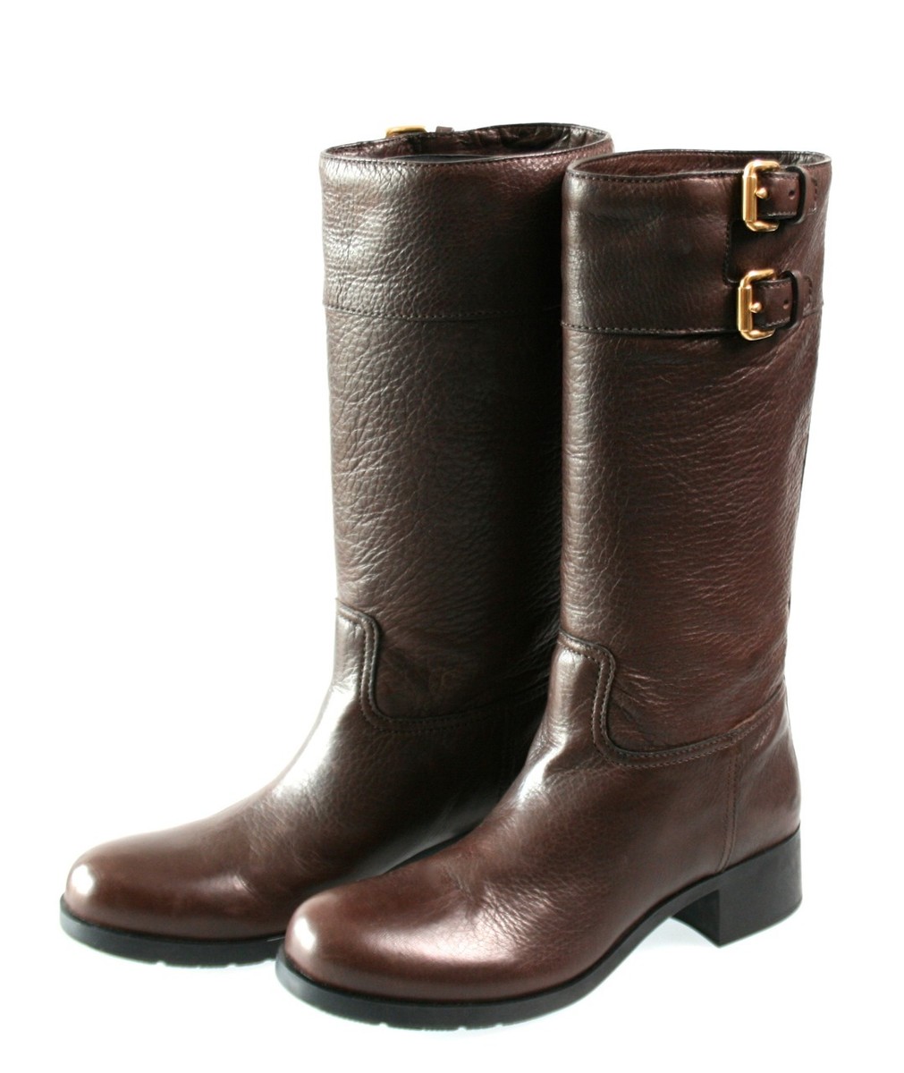 Prada Wellington Boots Brown AUTH LUXURY PRADA BOOTS 3W5356 SOFT