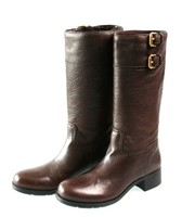 Luxus Prada Stiefel 3W5356 Weiches Hirschleder Braun Neu 41 41,5 Uk 8