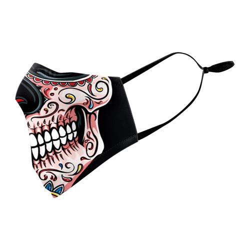 Adult Unisex Adjustable Reusable Skull Theme Face Masks Protective 3D Facemasks - Picture 18 of 67