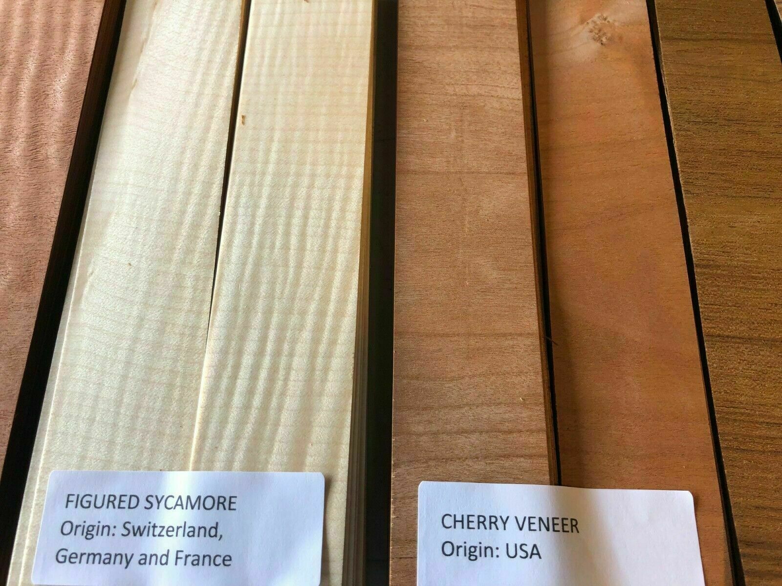 ELITE VARIETY 200 pieces 2/5 CROSS CUT Fingerboard Wood Veneer sized