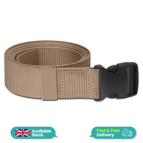 Fashion Canvas Webbing Belt Regular Size Black Quick Release Buckle Army Belts - Picture 52 of 88