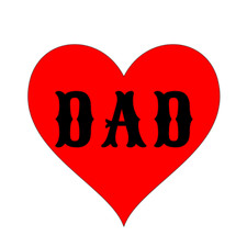 Fathers Day DAD heart Temporary Tattoo Water Resistant Fake Body Art