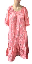 Vintage DRESS Hilo Hattie 100 COTTON Tropical Muumuu Flora HAWAIIAN DRESS M