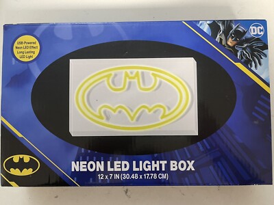 Silver Buffalo DC Comics Batman Logo Symbol USB Powered Neon Light Box, 12 x ...