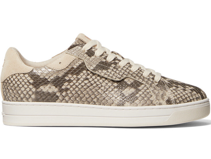 New Michael Kors keating women's lace up sneakers light sand snake leather