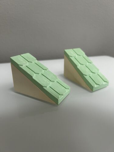 2 Lego Duplo Pastel Mint Light Green White ROOF SLATE Betsy Bedroom Part 2x4