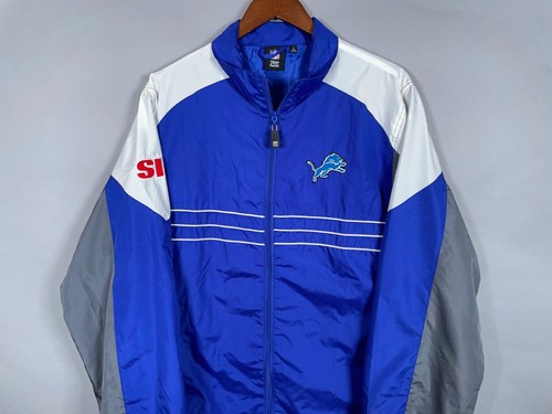 Reebok Detroit Lions Zip Up Windbreaker Jacket Adult Large Blue Gray Lightweight - Picture 4 of 13