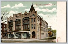 Post Office Somerville NJ New Jersey 1900's UDB Vtg Postcard Street View