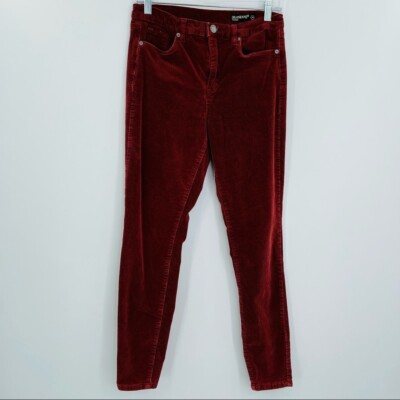 Blank NYC the bond corduroy mid rise skinny jeans rust red women's size 29