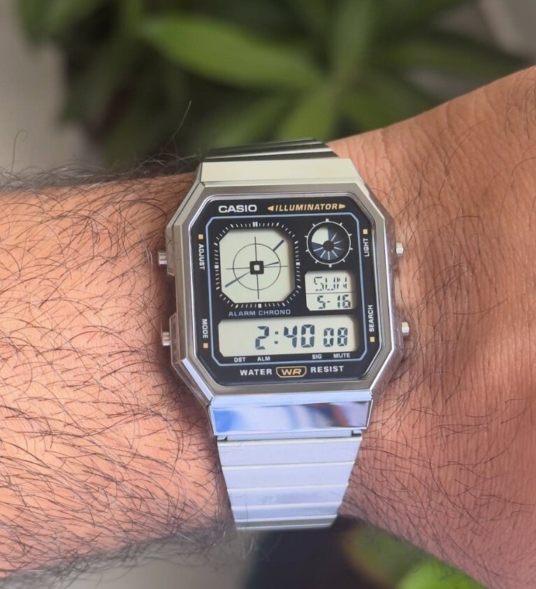 Casio A130WE-1A Vintage Black Dial Digital Retro-Futuristic Unisex