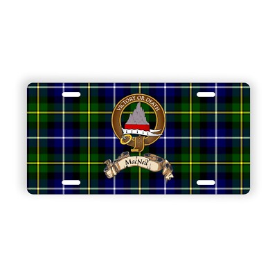 MacNeil Scottish Clan Novelty License Plate - Tartan Car Tag Crest Gift