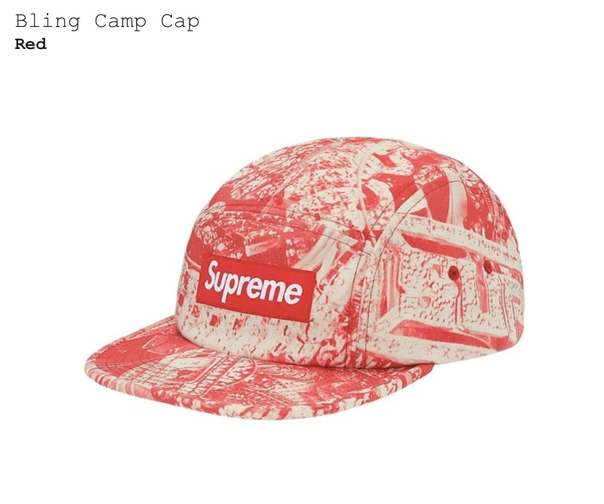 Casquette Supreme Bling Camp Rouge   Commande confirmée