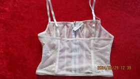 ANN SUMMERS WHITE  FRONT FASTEN  CORSET TOP  SIZE  S (8-10  NWT  'FEMME FATALE'