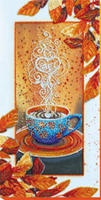 Bead Embroidery Kit Abris Art Autumn latte DIY Needlepoint Stitching AB-843