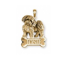 Shih Tzu Pendant Jewelry Gold Vermeil Handmade Dog Pendant SZ21-NPVM