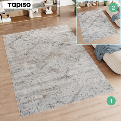 Teppich Grau Wohzimmer Modern Vintage Look Schlafzimmer Streifen ÖKOTEX